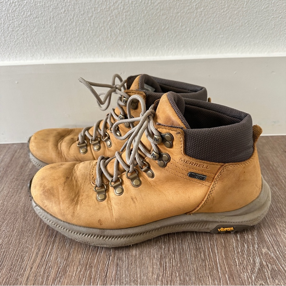 Merrell Ontario Womens Size 8
Wheat Brown Leather Hiking Trail Boots
J033808